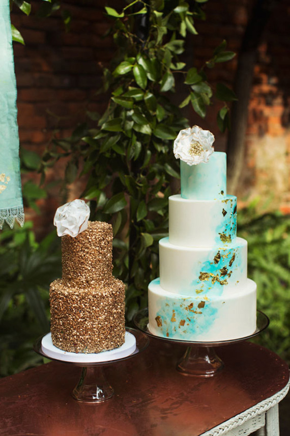 Aqua and gold wedding ideas | Photo by Tasha Rae Photography | 100 Layer Cake