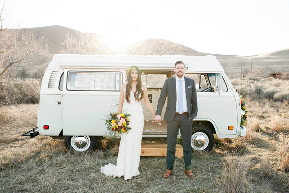 Volkswagen bus wedding editorial | Photo by Kristina Curtis Photography | http://www.100layercake.com/blog/wp-content/uploads/2015/03/Volkswagen-bus-wedding-editorial