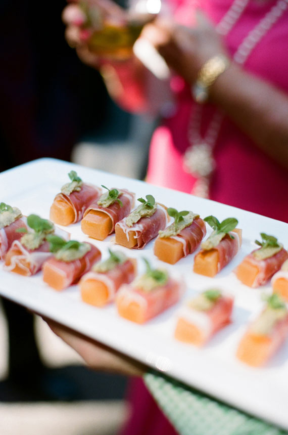 Melon and Prosciutto appetizers | Photo by  Adrian Tuazon Photography | Read more - http://www.100layercake.com/blog/wp-content/uploads/2015/04/Melbourne-Australia-wedding 