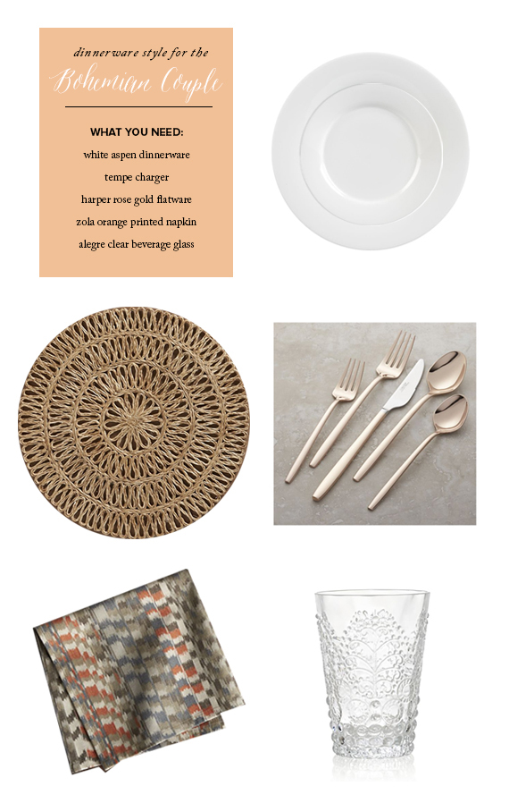Boheimian white dinnerware style for Crate and Barrel by 100 Layer Cake