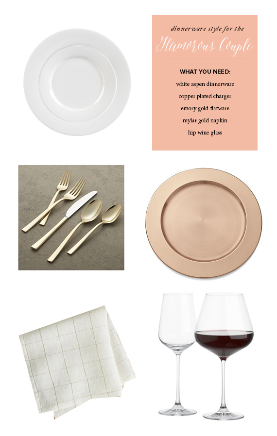 Glam white dinnerware style for Crate and Barrel by 100 Layer Cake