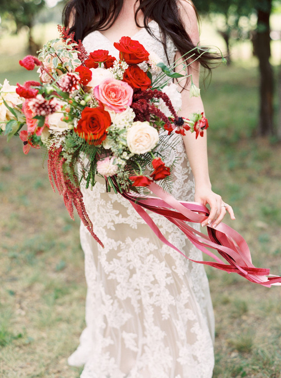 Red bridal bouquet 