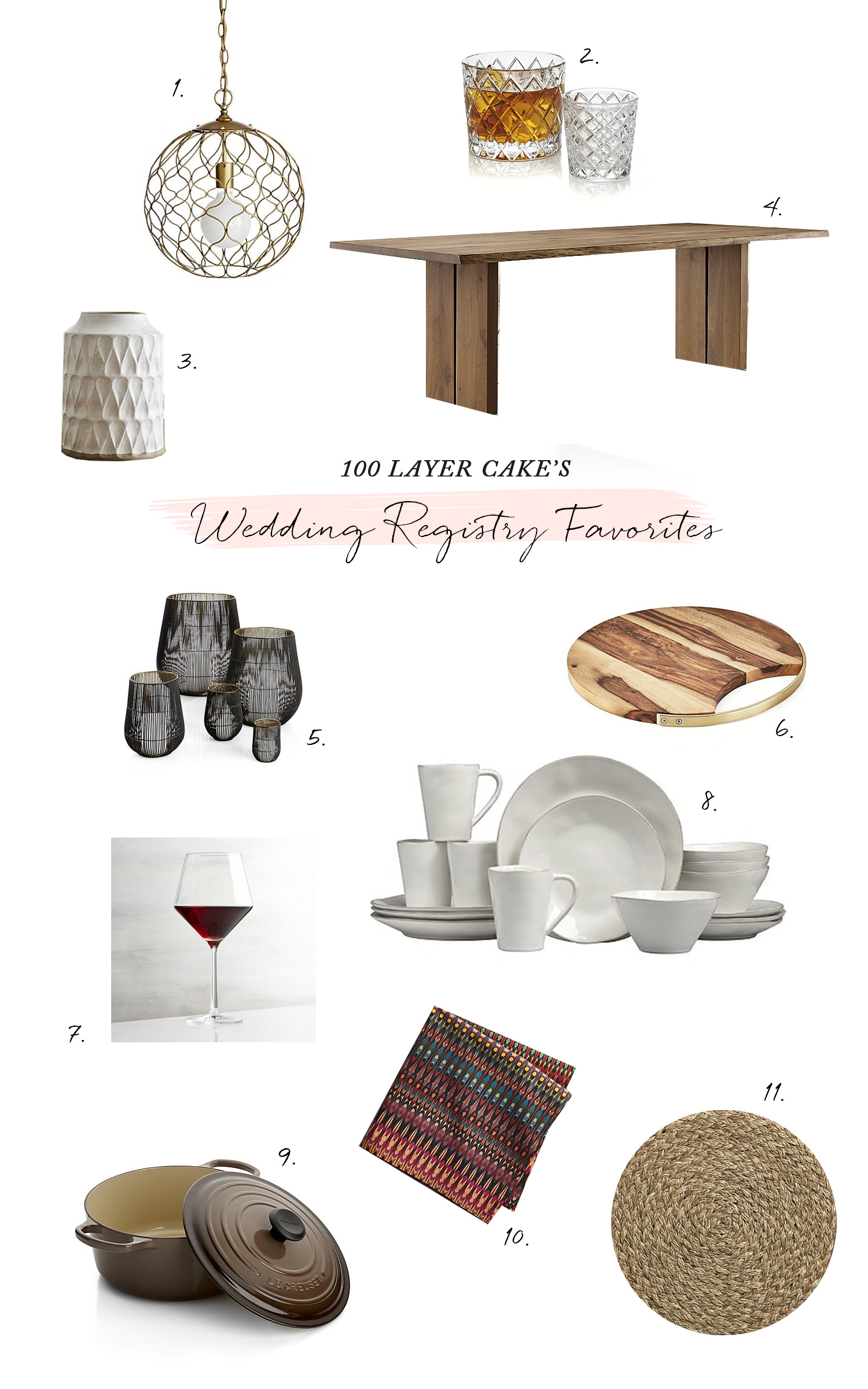 100 Layer Cake wedding registry favorites with Crate and Barrel