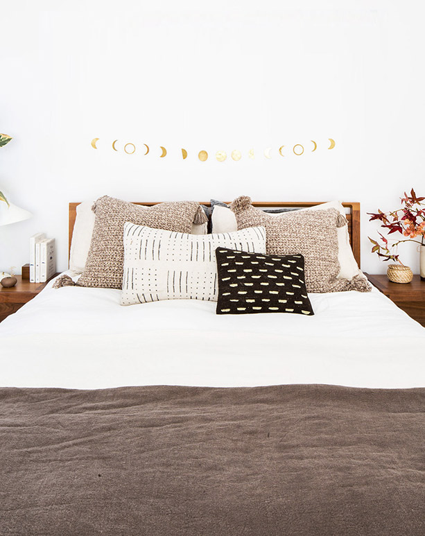 Organic linen bedding and master bedroom on 100 Layer Cake