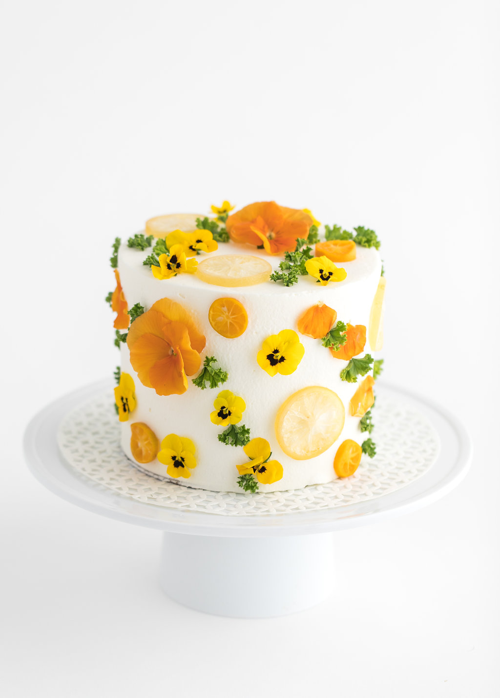 edible flower wedding cake