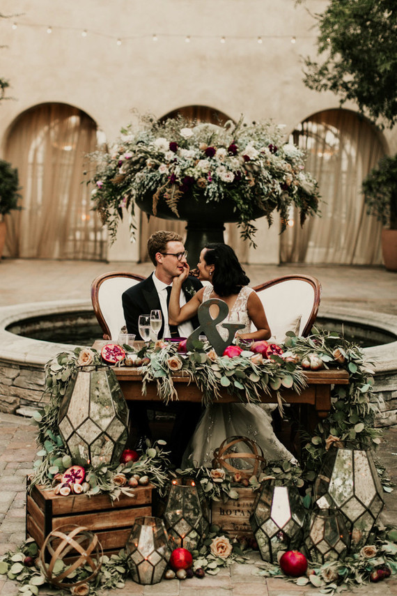 Floral sweetheart table