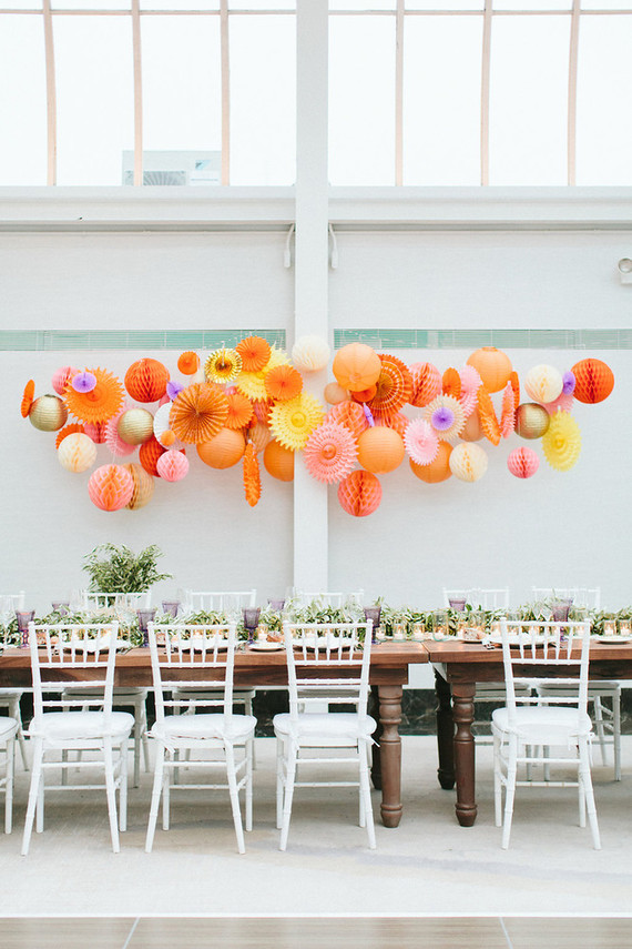 Orange wedding decor