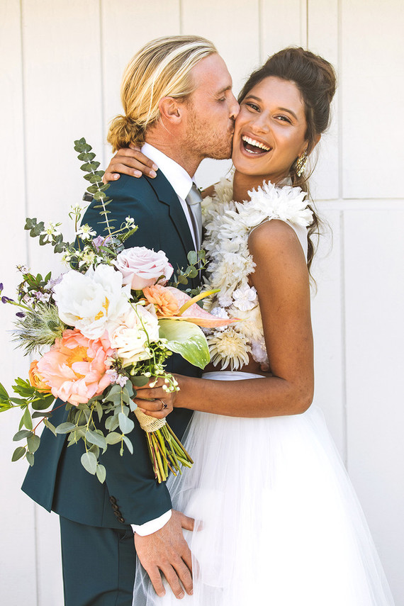 Surf inspired beach wedding in Montauk with the world's cutest dress / photo by Julep & Belle Photography