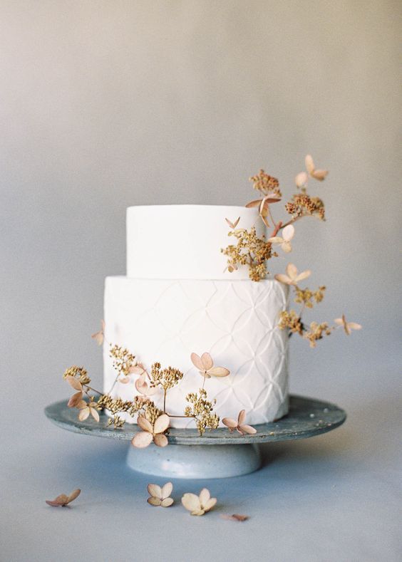 Modern floral wedding cake