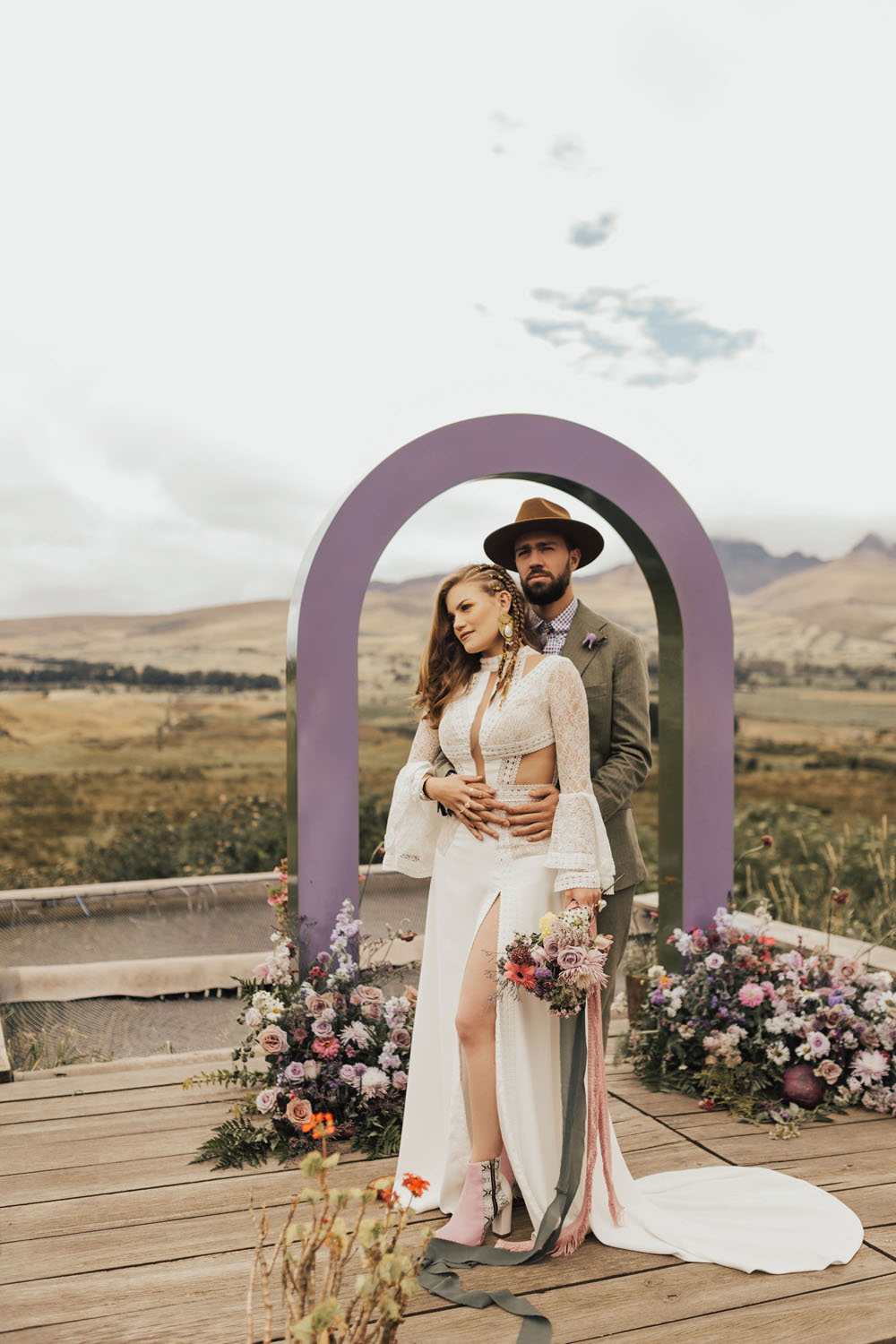 cute & colorful spring elopement