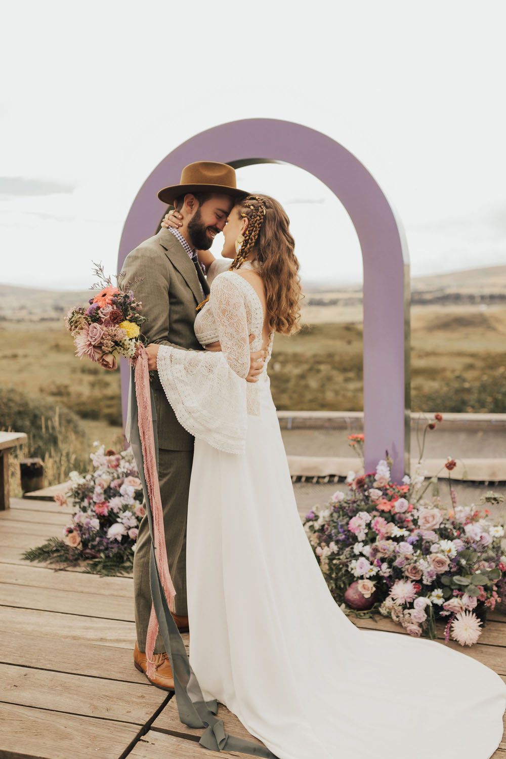 cute & colorful spring elopement