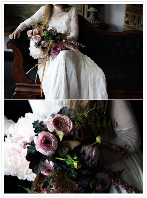 Dark and dramatic florals from Saipua and Nicolette Camille Wedding