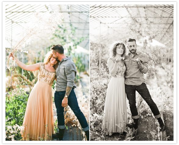 1920's greenhouse engagement shoot 