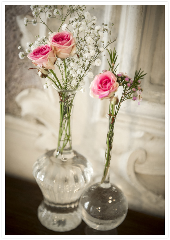 long stem pink rose centerpieces