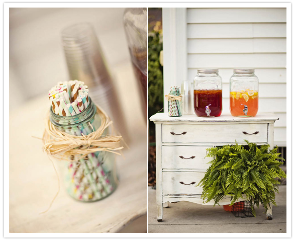 striped straws and drink stand