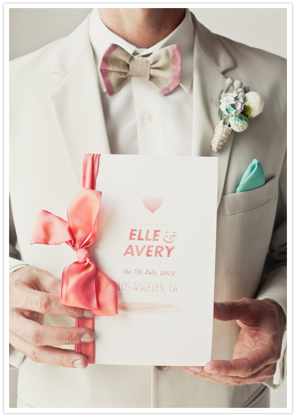artistic bow-adorned invites from prim and pixie