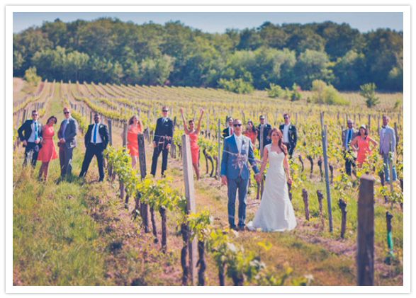 vineyard wedding party photos