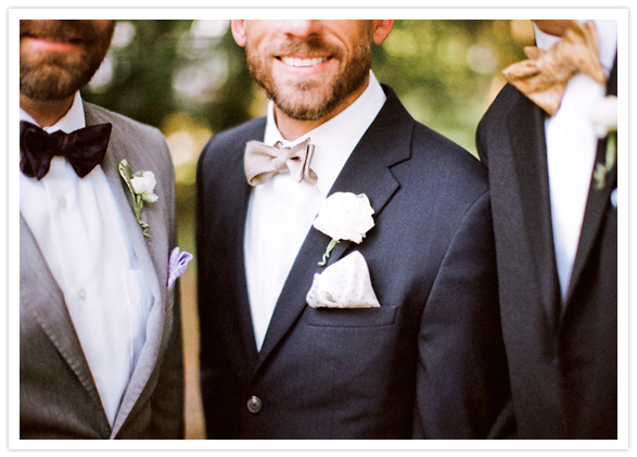 colorful pocket squares and bow ties