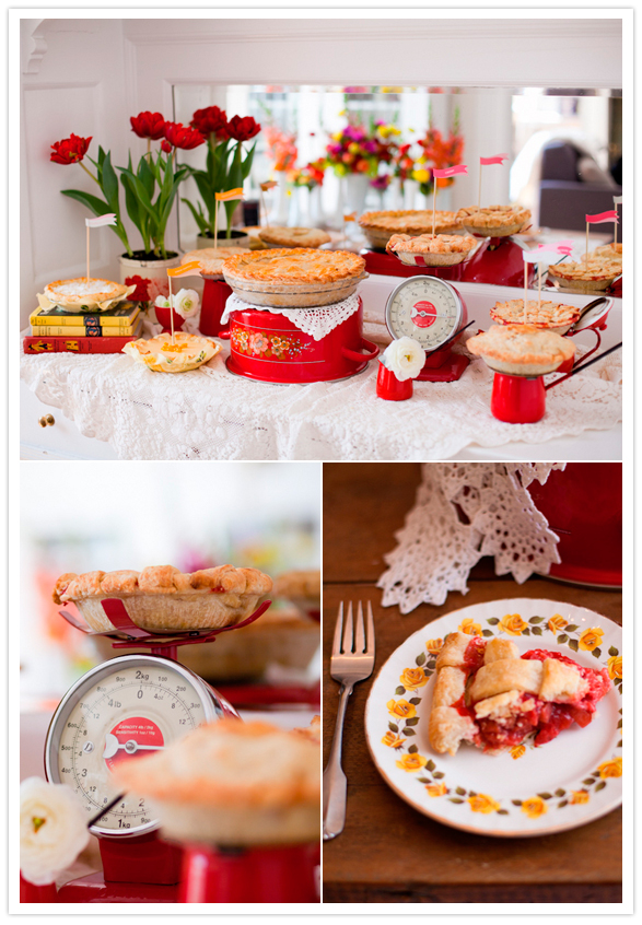 vintage pie and sweets table