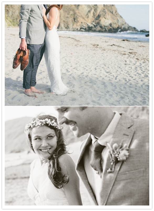 romantic beach wedding portraits