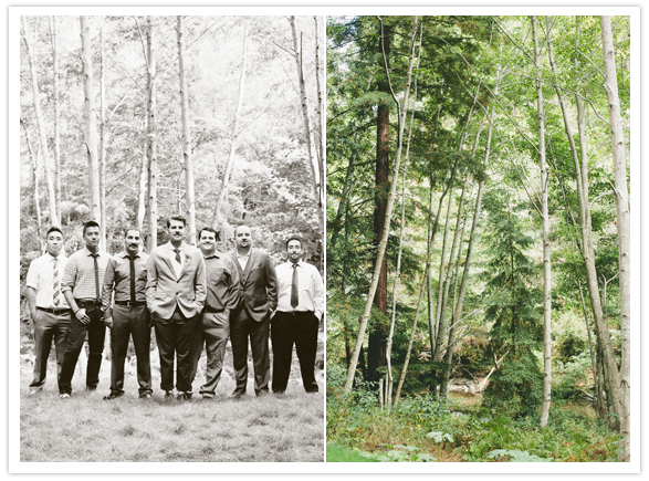 groomsmen forest portrait