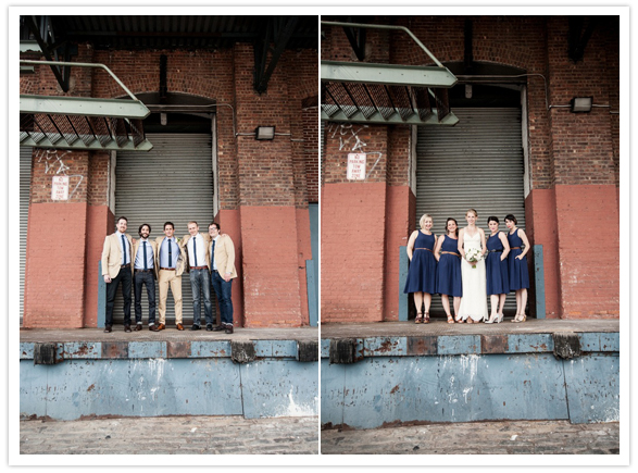 industrial Brooklyn wedding party portraits