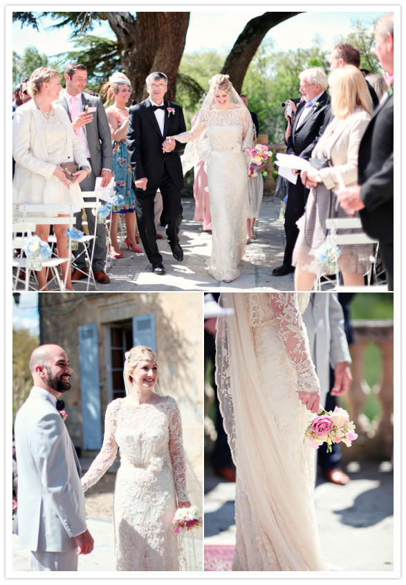 outdoor courtyard wedding ceremony