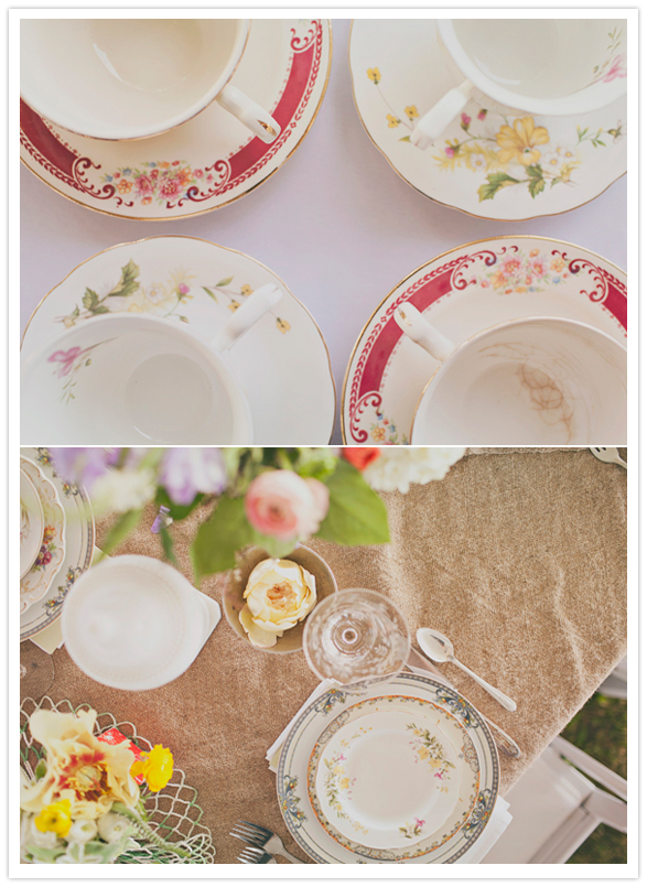 floral china table settings