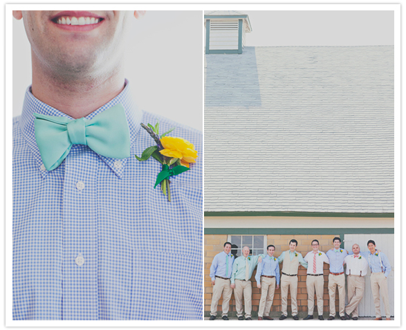 checkered shirts and turquoise bow ties