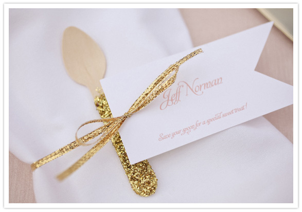 gold glitter-dipped spoon