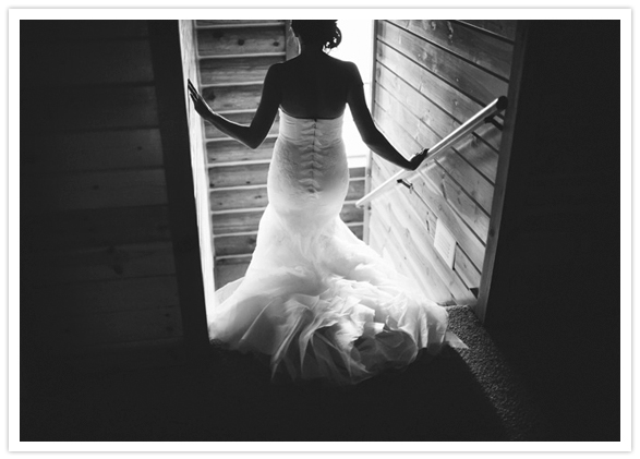 ruffled chiffon wedding dress train and lace up back