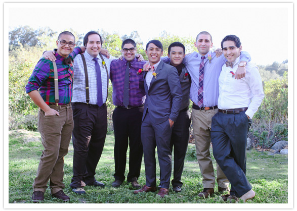mixed matched groomsmen