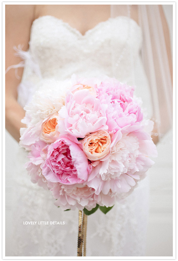 Pink peony bouquet by lovely little details