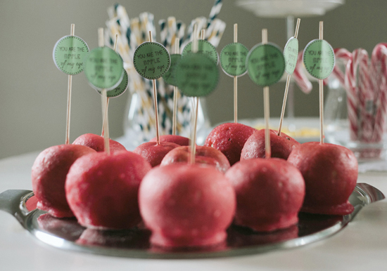 caramel apple treats and "apple of my eye" toppers