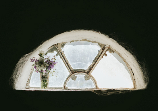 rustic window and vase