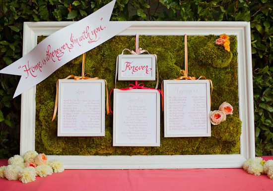 framed moss table assignments board