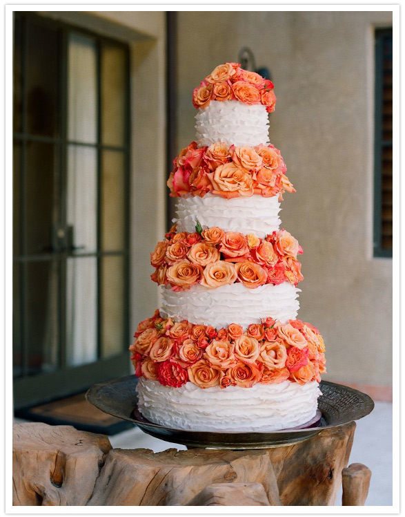 Pacific Palisades wedding Saree + Sidh Real Weddings 100 Layer Cake