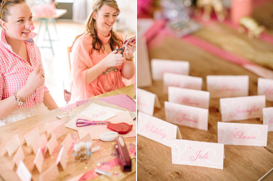 pink calligraphy name cards