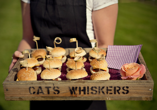 mini sliders with toothpick flags | Photo by Marianne Taylor