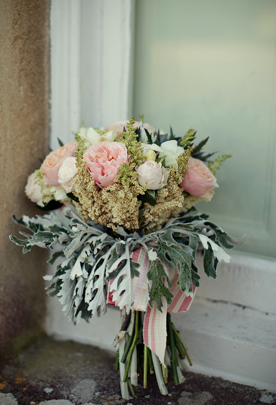 pale pink, white and lambs ear bouquet | Photo by Marianne Taylor