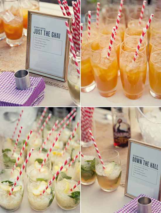 custom cocktails and red striped straws | Photo by Marianne Taylor