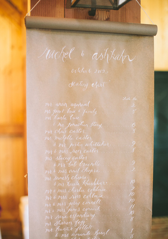 craft paper seating chart | Steven Michael Photo | 100 Layer Cake