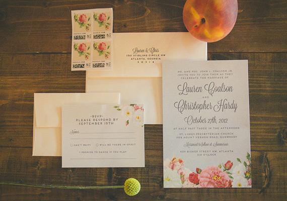 Georgia wedding invitation | photos by Jason Hales | 100 Layer Cake