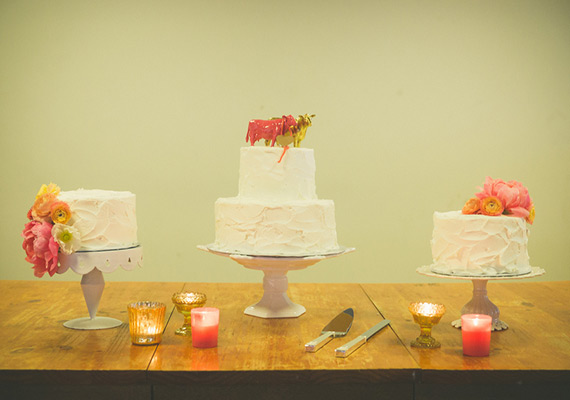 White wedding cake with pop of color | photos by Jason Hales | 100 Layer Cake