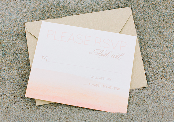 Pink ombre wedding invitation | photos by Ashley Kelemen | 100 Layer Cake 