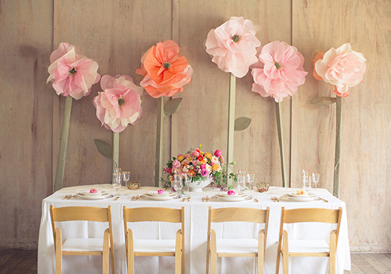 Oversized tissue paper flowers | photo by This Love of Yours | 100 Layer Cake
