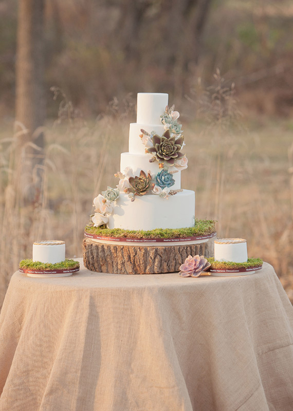 Succulent wedding cake  | photo by Millie Batista | 100 Layer Cake