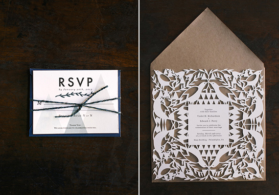 lazer cute wedding invitations | photo by Love Me Do | 100 Layer Cake