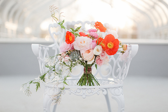  colorful poppy bridal bouquet | photos by Apryl Ann | 100 Layer Cake