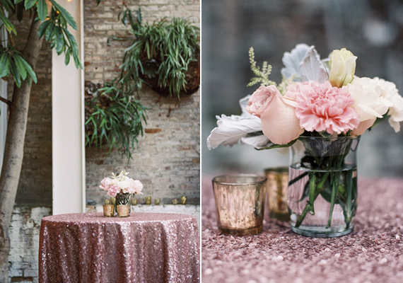 pink sequence table linen   | photos by Braedon Flynn | 100 Layer Cake
